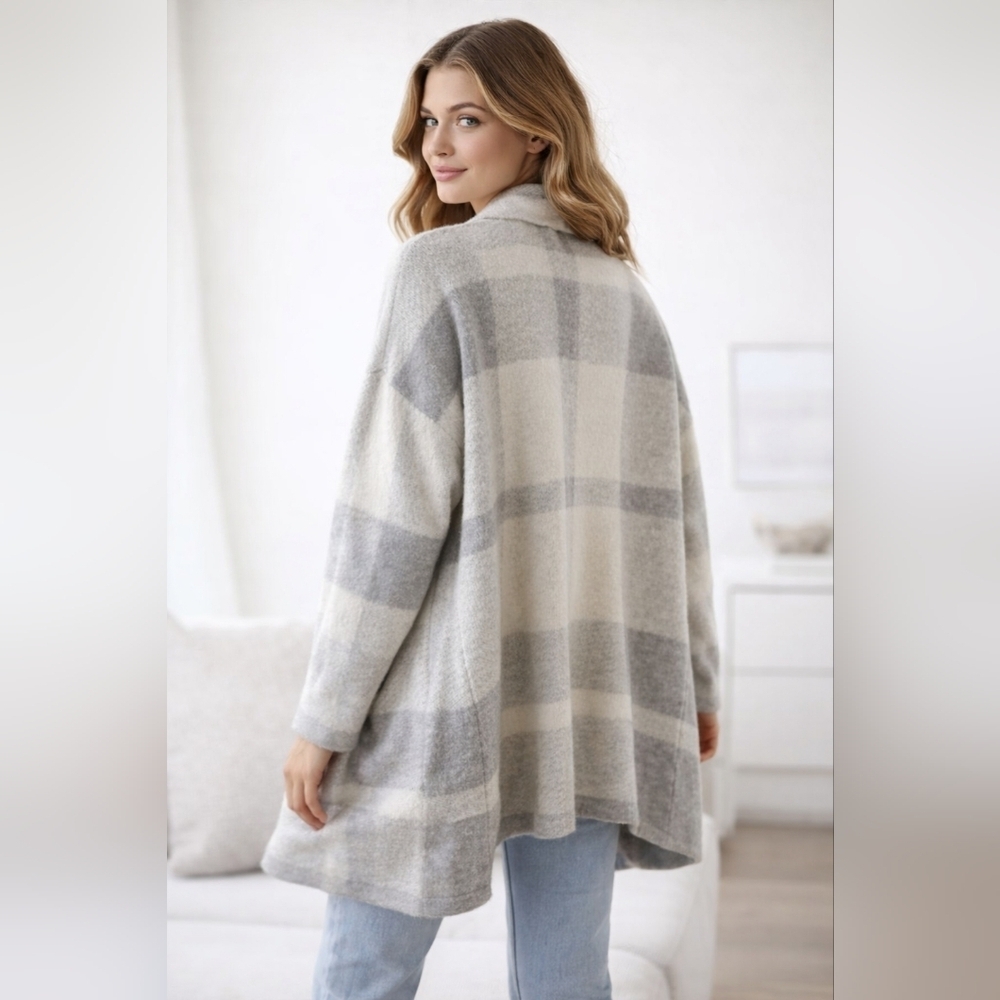 Banana Republic Soft Plaid Open-Front Cardigan – M/L